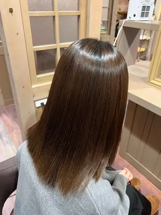 ミディアム 佐藤 翔空【艶 カラー/縮毛矯正】のヘアスタイル