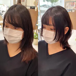 ミディアム HOLON池袋所属・ウルフカット ハッシュカット/七海のヘアスタイル