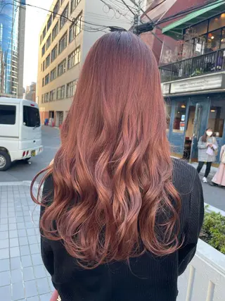 ロング カラー TIECHEL所属・韓国ナチュラル・ ベージュ/落合夏希のヘアスタイル