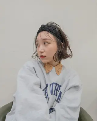 ミディアム パーマ ヘアアレンジ gite カワムラナオキのヘアスタイル