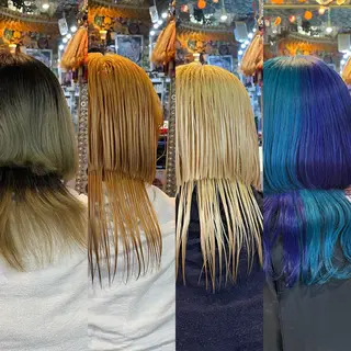 ミディアム カラー ヘアアレンジ haco+所属・🌈派手髪エクステ ブレイズ🌈ひろとのヘアスタイル