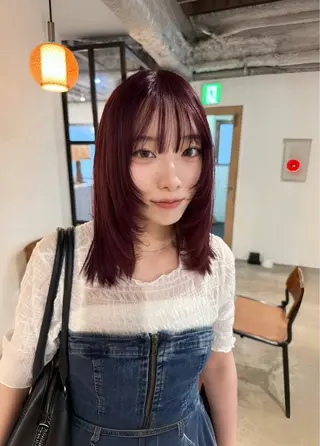 セミロング カラー ヘアアレンジ 🎀suzuna 透明感colorのヘアスタイル