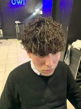 ショート メンズパーマ/難波/ 心斎橋　室園亮佑のヘアスタイル