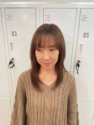 ミディアム カラー 植原 遥夏のヘアスタイル