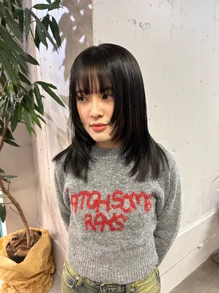 ミディアム モデル募集中🥚福岡 kii anju🐄のヘアスタイル