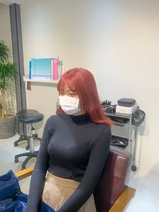 セミロング カラー 縮毛矯正とレイヤー /杉村凜汰郎のヘアスタイル