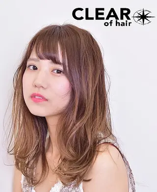 ミディアム クロスパーマ× 透明感カラー✂︎のヘアスタイル