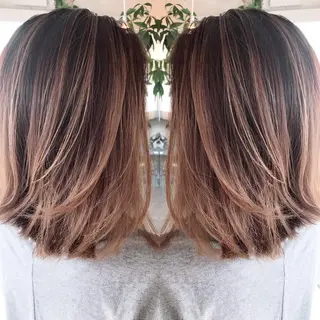 ミディアム カラー ヘアアレンジ Mariana/ 鶴原-ハイライトのヘアスタイル