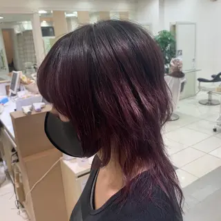 セミロング カラー 渕向 克海のヘアスタイル