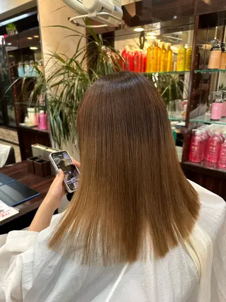 セミロング 縮毛矯正&髪質改善/ きょうの🐺のヘアスタイル