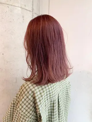 セミロング 韓国ボブ/顔周り/べ ージュ/織田百華🎀のヘアスタイル