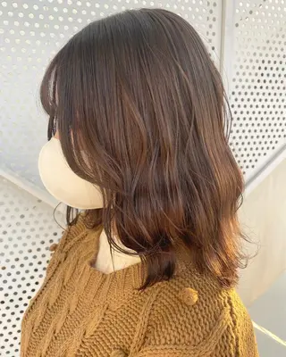 ミディアム カラー 韓国ヘア顔周りカット 艶髪ベージュtamaのヘアスタイル