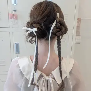 ヘアアレンジ 彩桜/艶カラー/小顔 に見せるカット✂のヘアスタイル