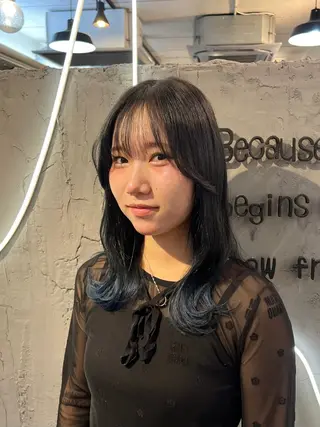 セミロング カラー ブリーチカラー🫧 いぐち しょうた🫧のヘアスタイル