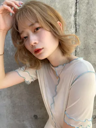 ミディアム カラー Grow by NYNY 打越裕樹のヘアスタイル