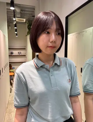 ショート saki‪🌱‬♡ /透明感カラーのヘアスタイル