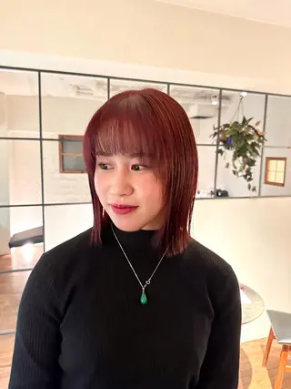 ミディアム カラー ヘアアレンジ 🤎ono/ 切りっぱなしボブ🤎のヘアスタイル