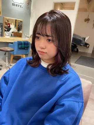 ミディアム カラー パーマ ヘアアレンジ キッズ ネイル マツエク・マツパ アイブロウ belta.🌱 安藝夏花🌻のヘアスタイル