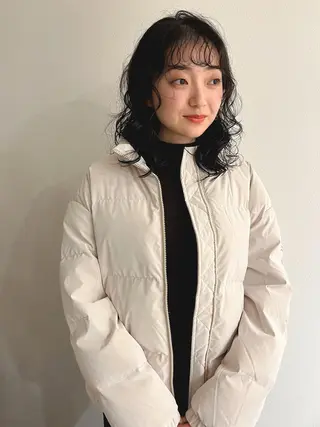 ミディアム パーマ メンズハイトーン/栄 /イトウタケルのヘアスタイル