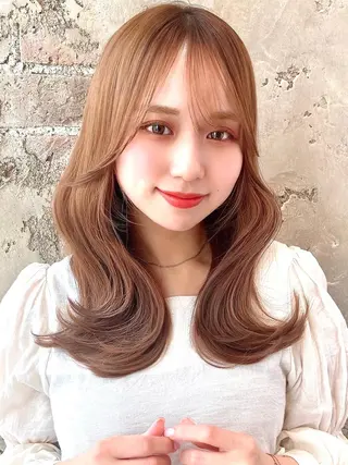 セミロング カラー パーマ ヘアアレンジ Surpass所属・🌈小顔似合わせ SHIHO🌈のヘアスタイル