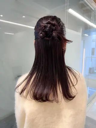 ミディアム カラー パーマ ヘアアレンジ 美髪改善/レイヤー カット🫧辻未侑のヘアスタイル