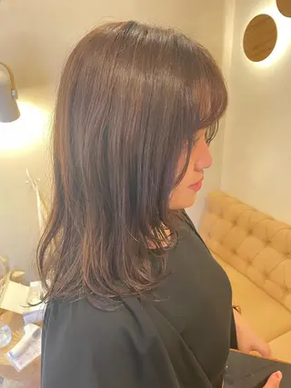 セミロング 暖色/ミルクティー/ レイヤー/yuriaのヘアスタイル