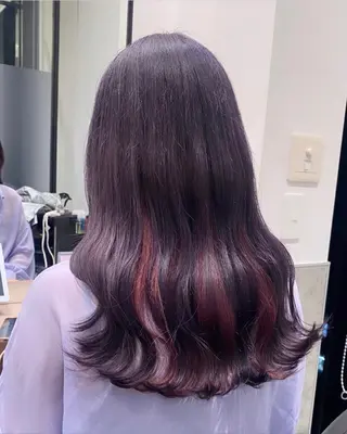 セミロング カラー 💗ガーリーヘア🎀 saki💗のヘアスタイル