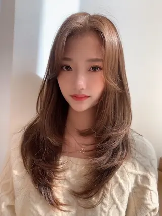 セミロング 髪質改善×韓国ヘア HIROのヘアスタイル