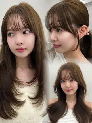 ロング カラー レイヤーカット顔周り /アレンジ伊藤彪真のヘアスタイル