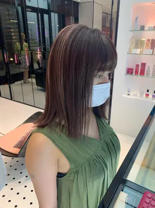 ミディアム カラー ハッシュカット/ハイ トーン/MANAMIのヘアスタイル