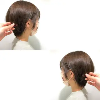 ショート カラー 青沼夏未/オリーブ/ 寒色カラーのヘアスタイル