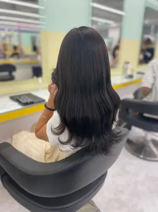 ミディアム カラー ヘアアレンジ ☁️縮毛矯正✖️ 透明感☁️りくのヘアスタイル