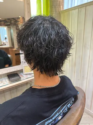 パーマ メンズ 増渕 駿介のヘアスタイル