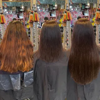 ロング カラー ヘアアレンジ haco+所属・🌈派手髪エクステ ブレイズ🌈ひろとのヘアスタイル