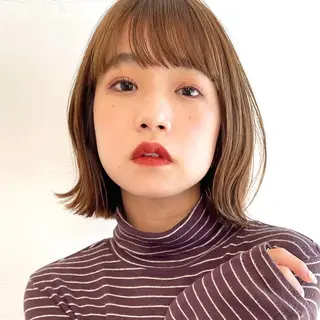 ミディアム OAK 学芸大学所属・秋葉萌　透明感カラー /レイヤー/ボブ♡のヘアスタイル