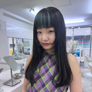 セミロング カラー パーマ 繭所属・こはる／ハードパーマ /癖毛風パーマ🧃のヘアスタイル