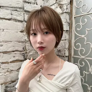 ショート ショート/レイヤー/ 縮毛矯正/ 渡邊莉玖のヘアスタイル