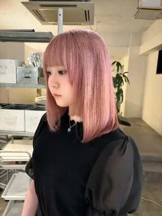 ミディアム カラー 暖色カラー🍒 ケアブリーチ/akiのヘアスタイル