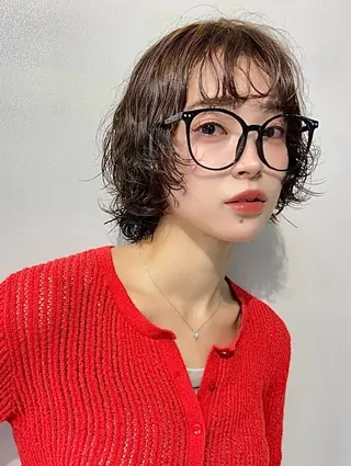 ショート パーマ ナチュラル×色気パ ーマ 渋谷/マナミのヘアスタイル