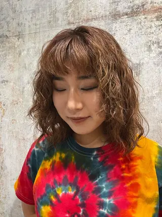 イージーパーマ募集 平口はのんのヘアスタイル