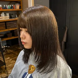 ミディアム カラー 透明感カラー/パーマ 🌀アオノアユミのヘアスタイル