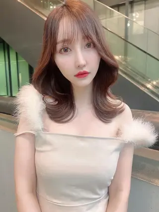 ミディアム カラー 韓国ヘア特化型美容師 カワノマイ🇰🇷のヘアスタイル
