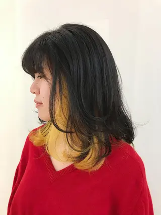 ミディアム カラー レイヤーカット/艶髪 🎀笠原 優花🎀のヘアスタイル