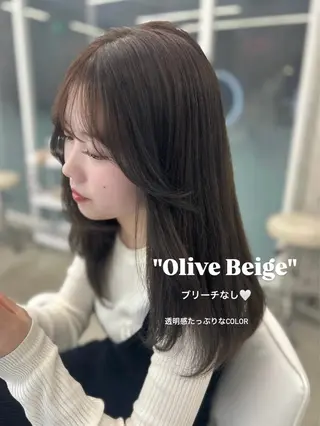 セミロング カラー きなみ いく🎀透明感カラーのヘアスタイル