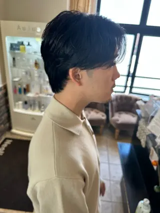 パーマ メンズ 増渕 駿介のヘアスタイル