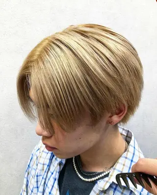 ショート カラー メンズ ハイトーン/ワンカラ /レイヤー/ウルフのヘアスタイル