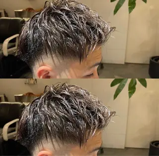 ショート カラー メンズ peakshair所属・髪質改善/メンズパ ーマ𝒀𝑼𝑻𝑶のヘアスタイル