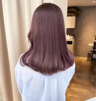 ミディアム rina／ベージュ ワンホン/韓国ヘアのヘアスタイル