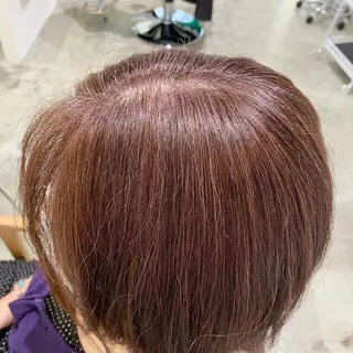 ミディアム カラー ブリーチなしWカラー /酸性ストレート河本のヘアスタイル