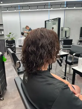 セミロング カラー パーマ メンズ メンズ特化🔥　齋藤 航のヘアスタイル